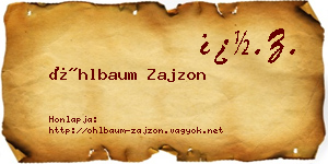 Öhlbaum Zajzon névjegykártya